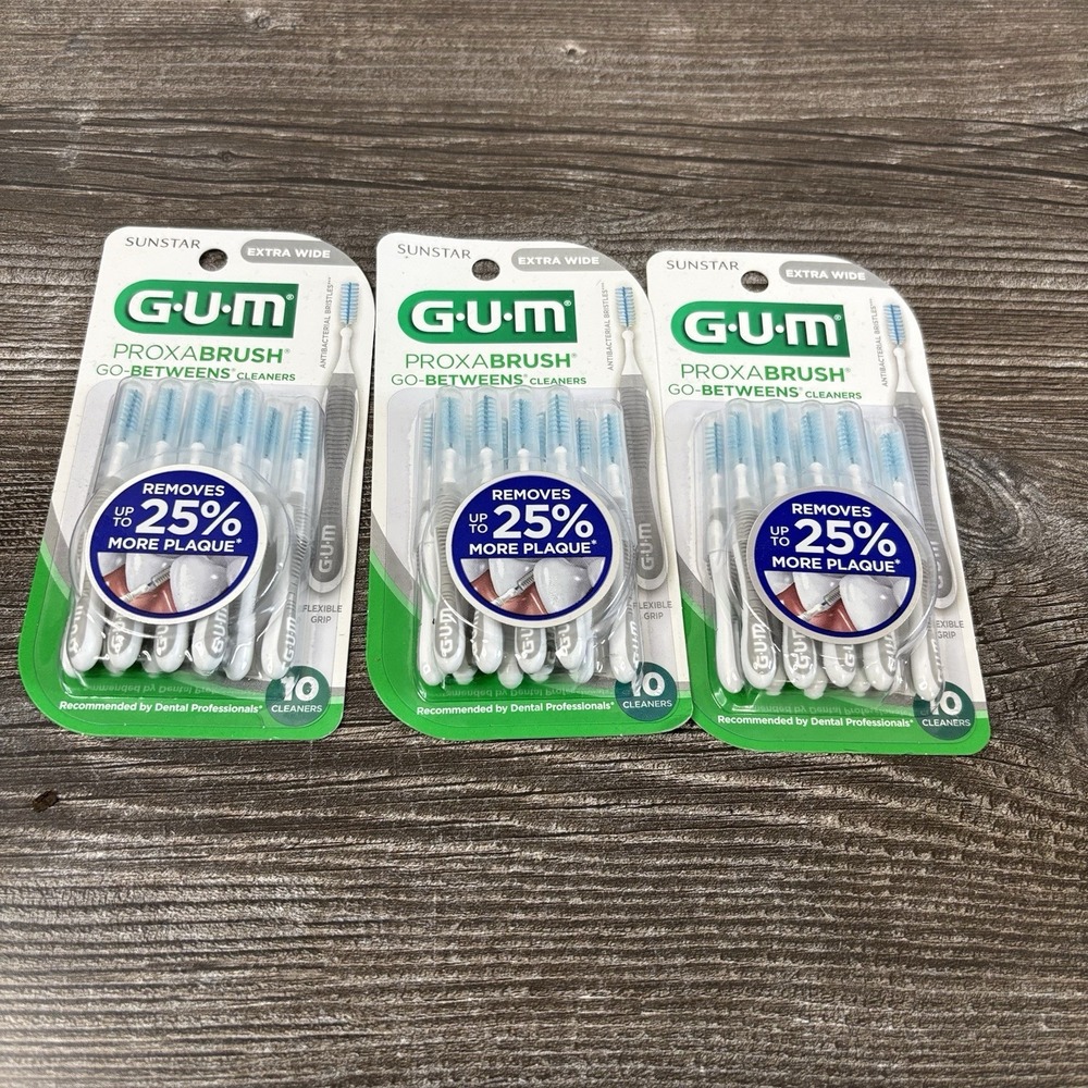 GUM Proxabrush Go-Betweens - Extra Wide - Interdental Brushes Lot Of 3 30 Total